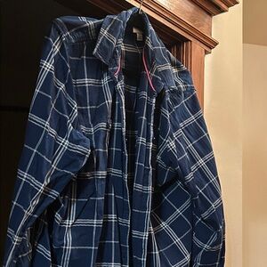 St. John's Bay Blue Plaid Button Down Shirt